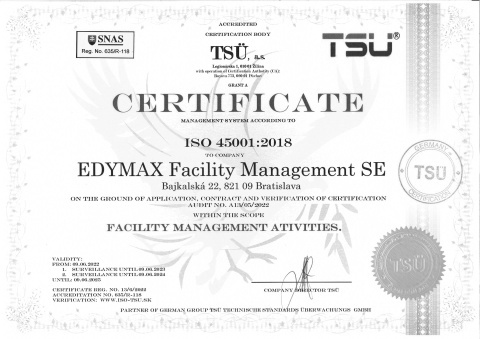 EDYMAX Facility Management SE ISO 45001 EN