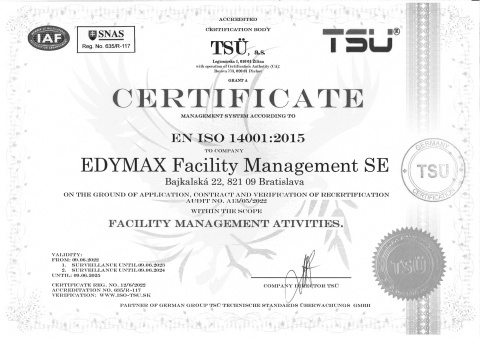 EDYMAX Facility Management SE ISO 14001 EN